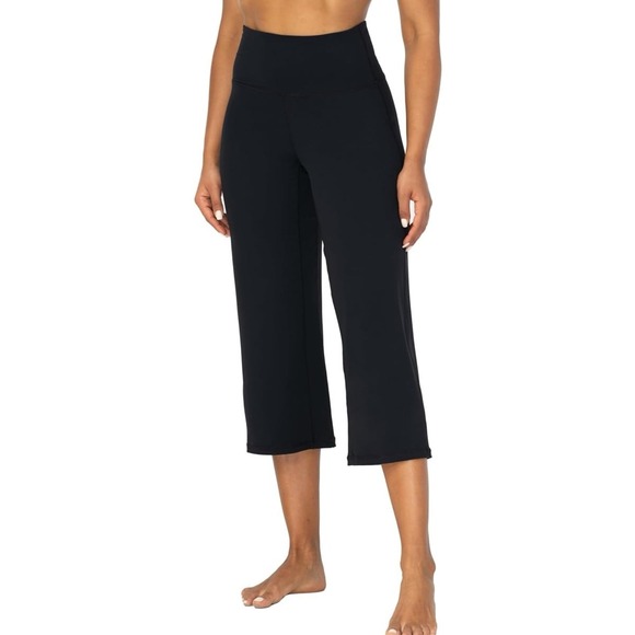 NEW Sunzel Wide Leg Active Capri Pants with Pockets, Black, Small - Picture 1 of 12